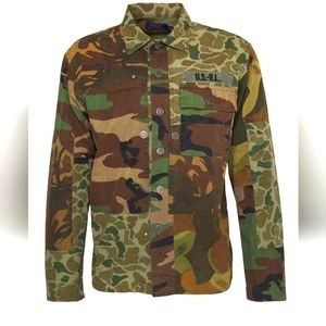 🔥Polo Ralph Lauren Patchwork Camo Twill Shirt Jacket